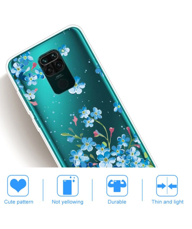 Coque Xiaomi Redmi Note 9 Fleurs Bleues