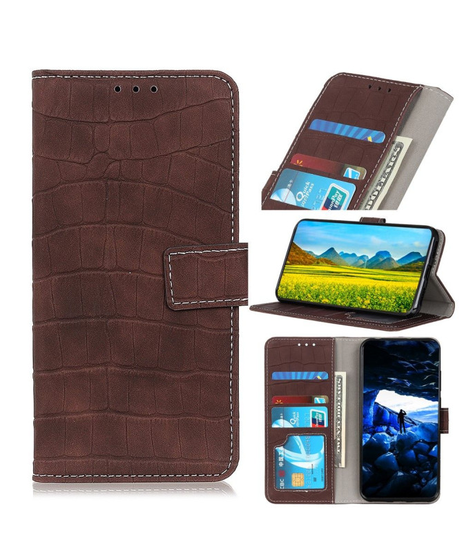 Housse Xiaomi Redmi 9 Simili Cuir Aspect Croco
