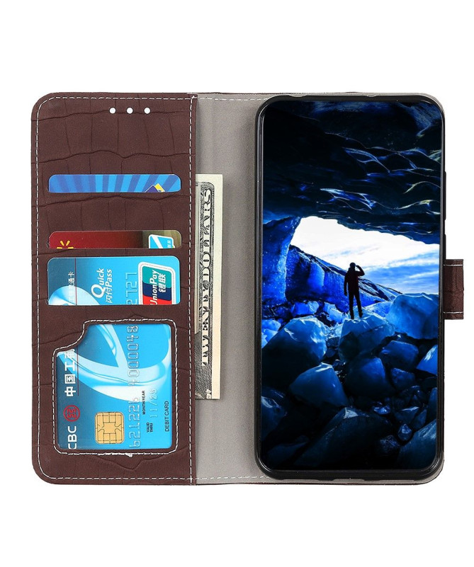 Housse Xiaomi Redmi 9 Simili Cuir Aspect Croco