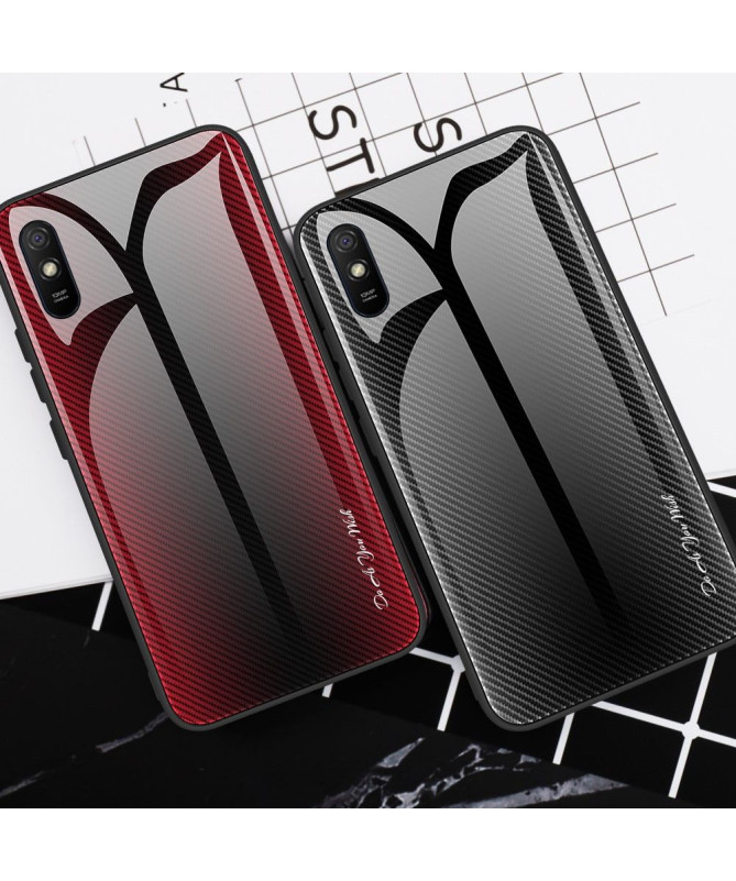 Coque Xiaomi Redmi 9A carbone dos en verre