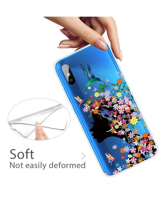 Coque Xiaomi Redmi 9A colibri fleur