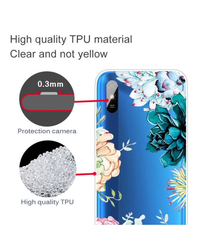 Coque Xiaomi Redmi 9A variété de fleurs