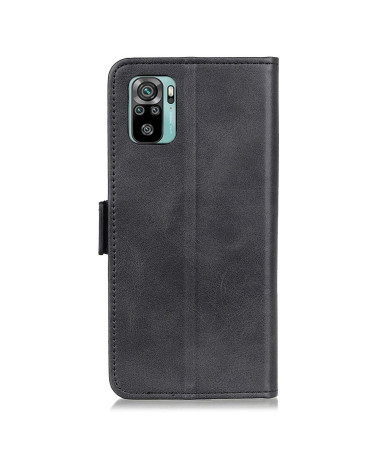 Housse Xiaomi Redmi Note 10 portefeuille revêtement simili cuir mat