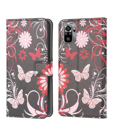 Housse Xiaomi Redmi Note 10 papillons et fleurs