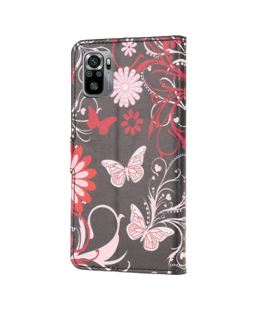 Housse Xiaomi Redmi Note 10 papillons et fleurs