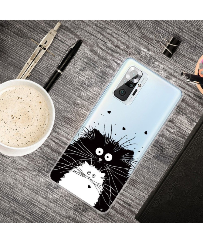 Coque Xiaomi Redmi Note 10 Pro chats noir et blanc