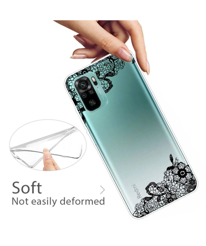 Coque Xiaomi Redmi Note 10 fleur dentelle