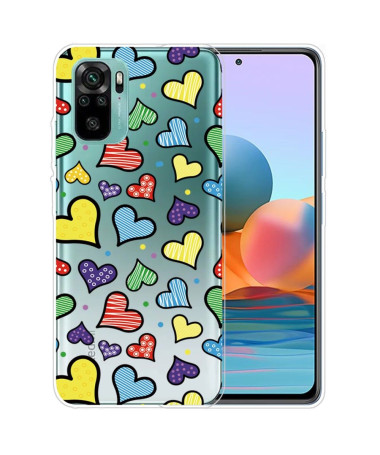 Coque Xiaomi Redmi Note 10 Coeurs Colorés