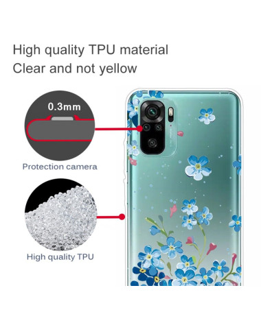 Coque Xiaomi Redmi Note 10 Fleurs Bleues