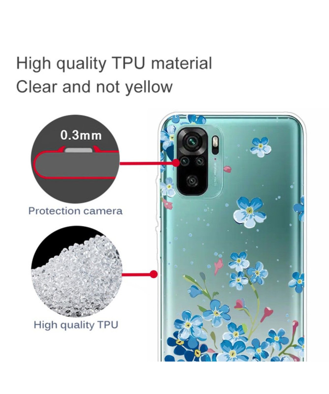 Coque Xiaomi Redmi Note 10 Fleurs Bleues