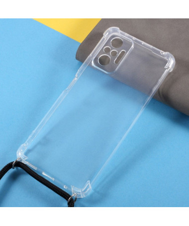 Coque Xiaomi Redmi Note 10 4G avec cordon bandoulière transparent