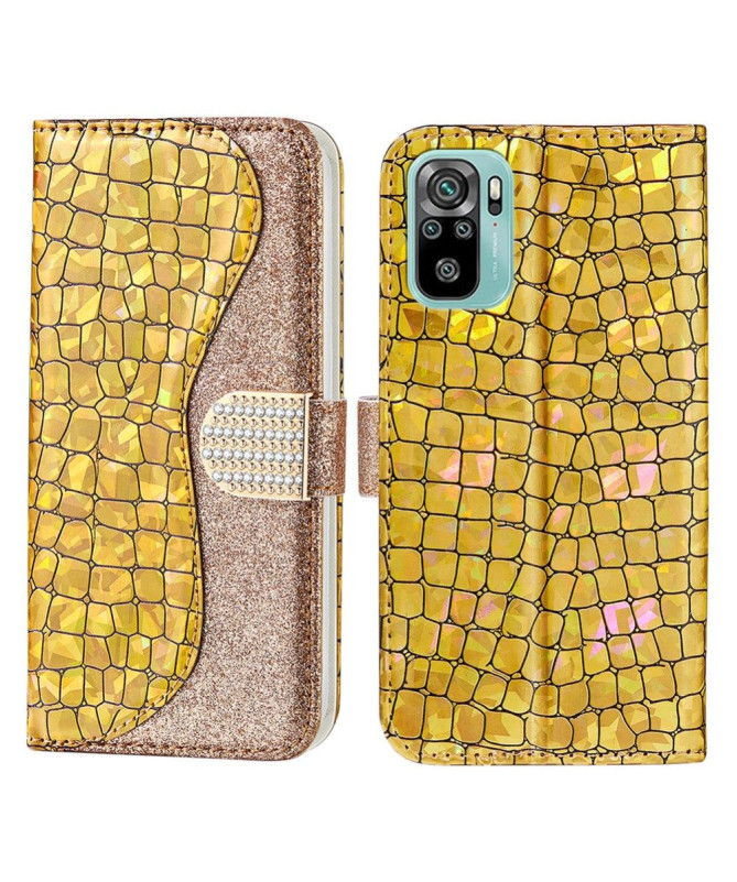 Housse Xiaomi Redmi Note 10 4G / Note 10S / Poco M5S Luxury Croco Paillettes