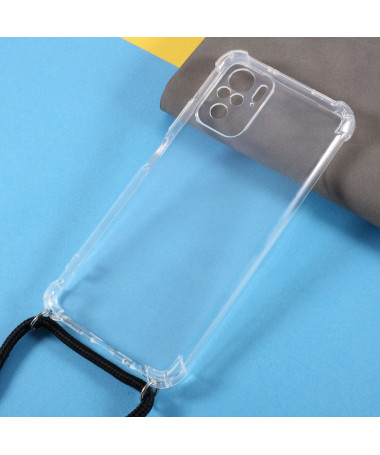 Coque Xiaomi Redmi Note 10 Pro avec cordon bandoulière transparent