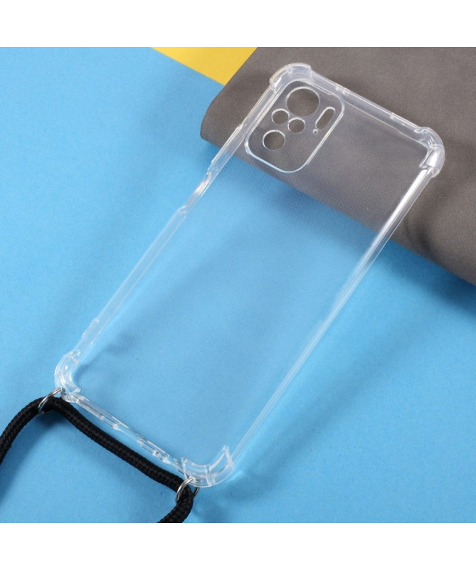 Coque Xiaomi Redmi Note 10 Pro avec cordon bandoulière transparent