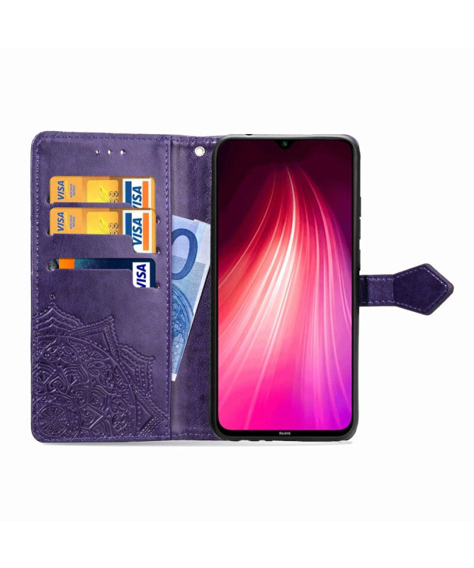 Housse Xiaomi Redmi Note 8 2021 / 2019 Mandala relief en simili cuir