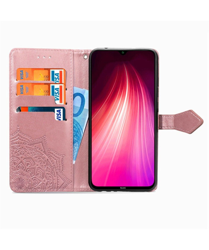 Housse Xiaomi Redmi Note 8 2021 / 2019 Mandala relief en simili cuir