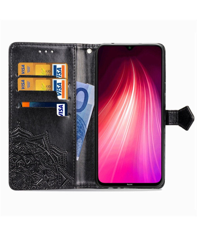 Housse Xiaomi Redmi Note 8 2021 / 2019 Mandala relief en simili cuir