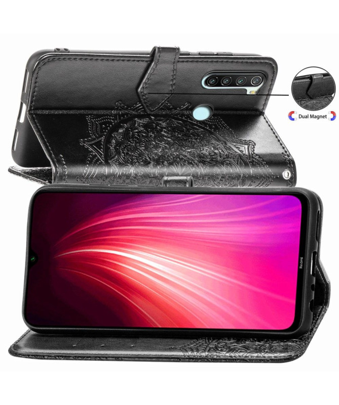 Housse Xiaomi Redmi Note 8 2021 / 2019 Mandala relief en simili cuir