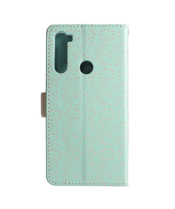 Housse Xiaomi Redmi Note 8 2021 / 2019 Dentelle Fleur Effet Cuir