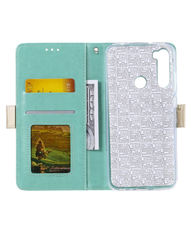 Housse Xiaomi Redmi Note 8 2021 / 2019 Dentelle Fleur Effet Cuir