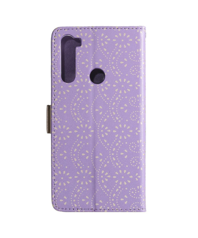 Housse Xiaomi Redmi Note 8 2021 / 2019 Dentelle Fleur Effet Cuir