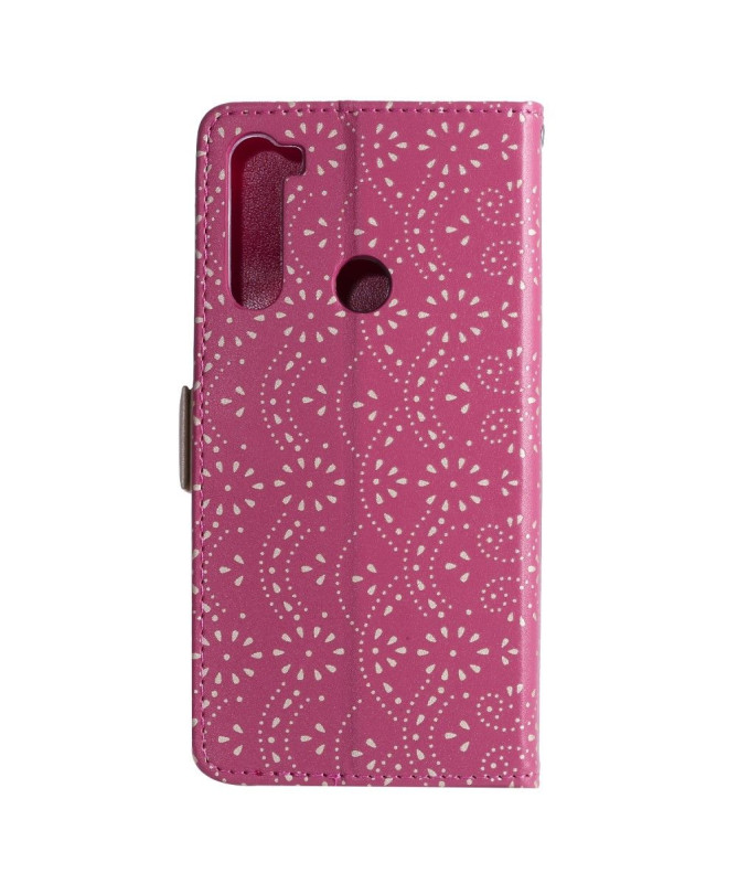 Housse Xiaomi Redmi Note 8 2021 / 2019 Dentelle Fleur Effet Cuir