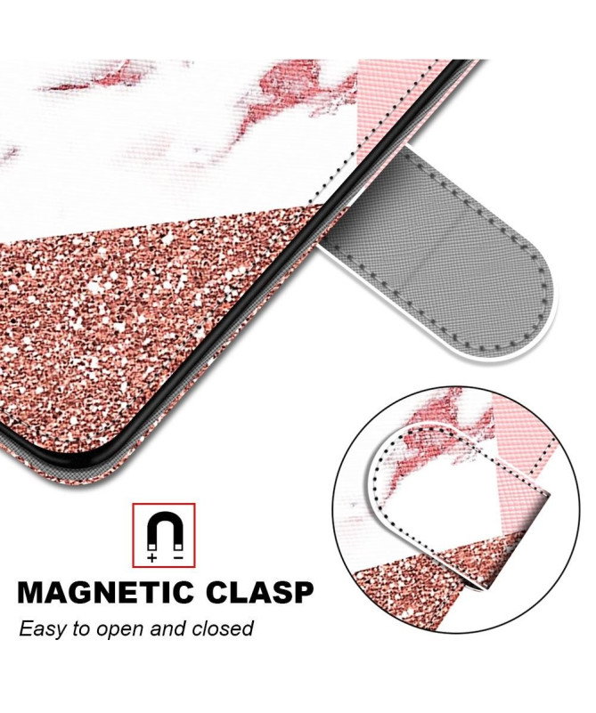 Housse Xiaomi Redmi 10 marbre paillettes