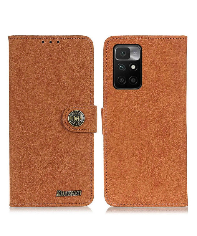 Housse Xiaomi Redmi 10 effet cuir rétro KHAZNEH