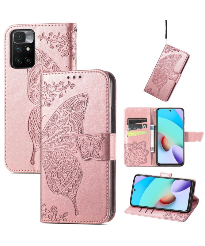 Housse Xiaomi Redmi 10 Papillon Relief