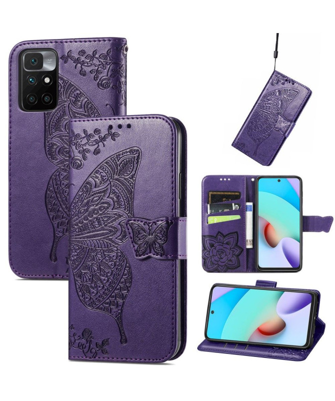 Housse Xiaomi Redmi 10 Papillon Relief