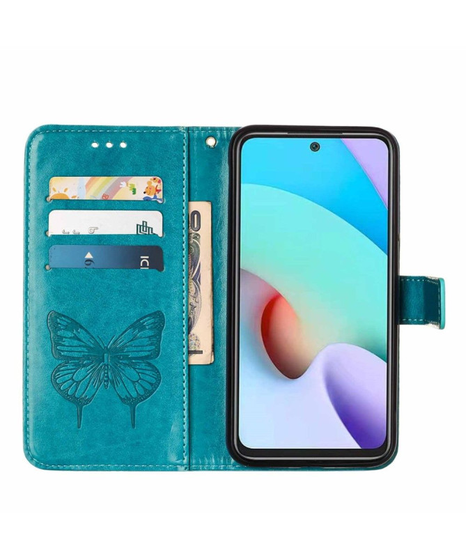 Housse Xiaomi Redmi 10 Papillon Fleur Porte-Cartes