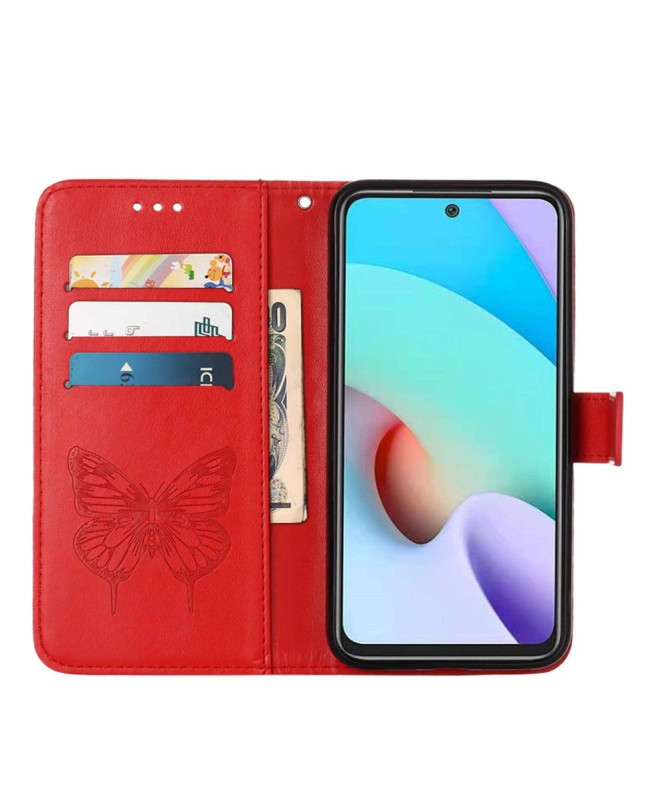 Housse Xiaomi Redmi 10 Papillon Fleur Porte-Cartes