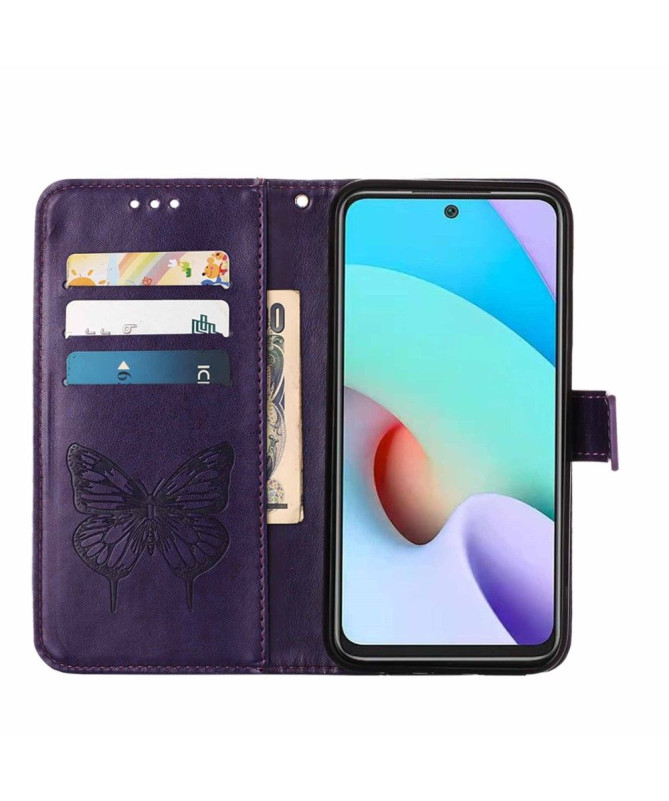 Housse Xiaomi Redmi 10 Papillon Fleur Porte-Cartes