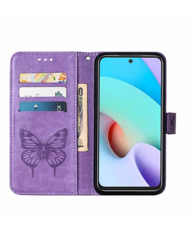Housse Xiaomi Redmi 10 Papillon Fleur Porte-Cartes