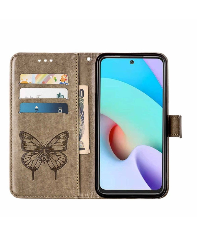 Housse Xiaomi Redmi 10 Papillon Fleur Porte-Cartes