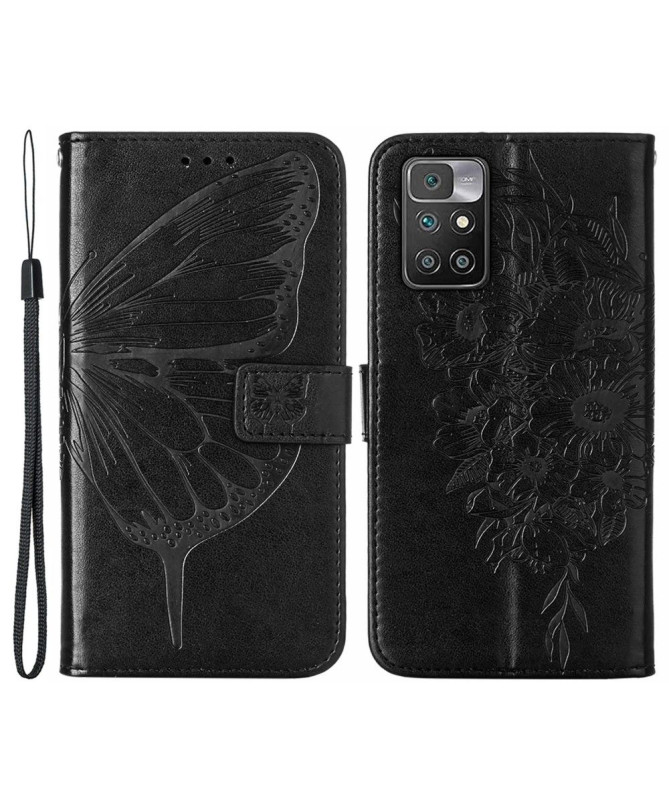 Housse Xiaomi Redmi 10 Papillon Fleur Porte-Cartes