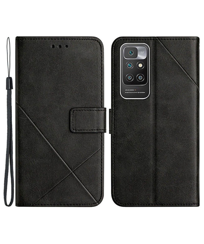 Housse Xiaomi Redmi 10 simili cuir X Lines