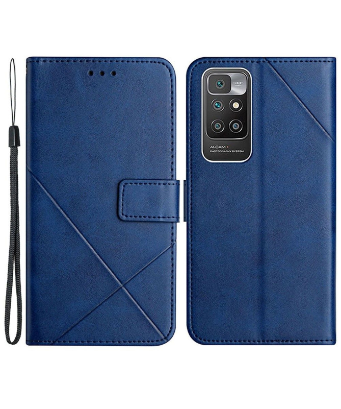Housse Xiaomi Redmi 10 simili cuir X Lines