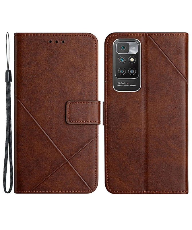 Housse Xiaomi Redmi 10 simili cuir X Lines