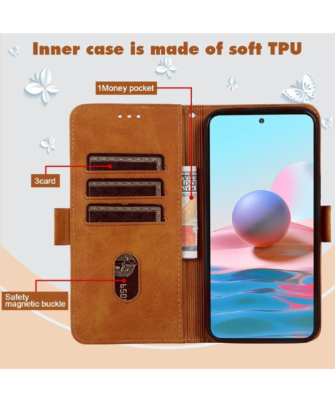 Housse Xiaomi Redmi 10 illustration chat effet cuir
