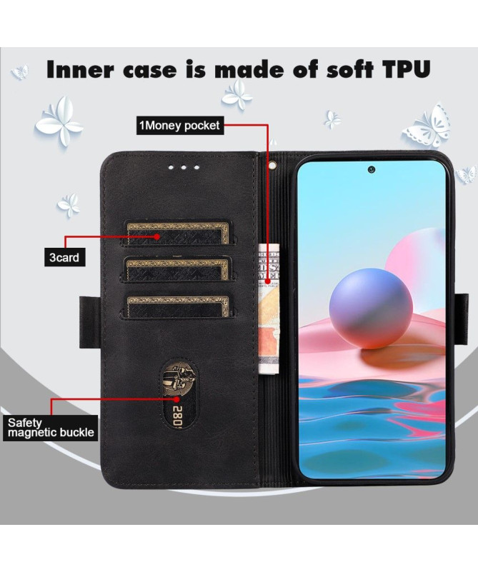 Housse Xiaomi Redmi 10 illustration chat effet cuir