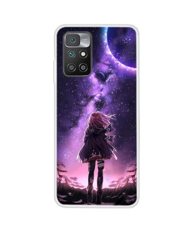 Coque Xiaomi Redmi 10 Illustration fille pleine lune