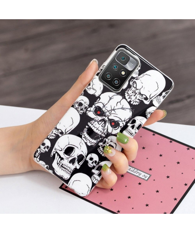 Coque Xiaomi Redmi 10 Luminous tête de mort