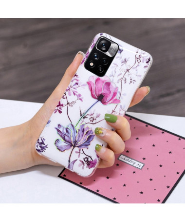 Coque Xiaomi Redmi Note 11 Pro Plus 5G fleur violette