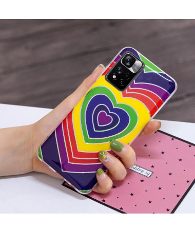 Coque Xiaomi Redmi Note 11 Pro Plus 5G coeurs colorés