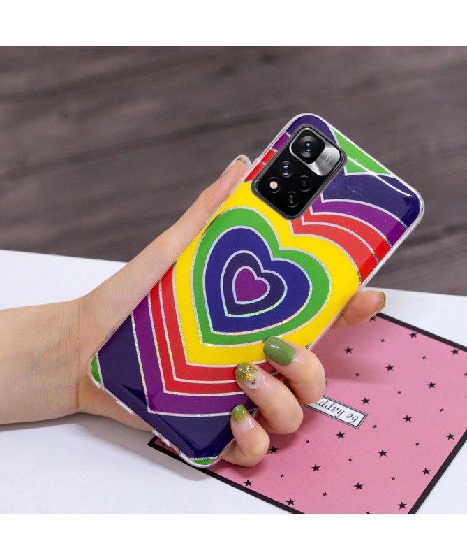Coque Xiaomi Redmi Note 11 Pro Plus 5G coeurs colorés
