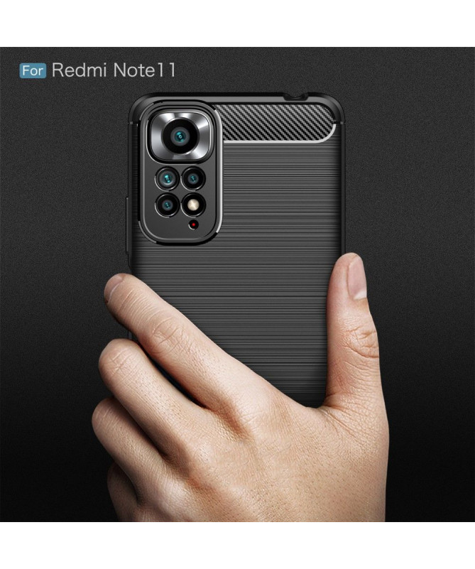 Coque Xiaomi Redmi Note 11/11S effet brossé silicone