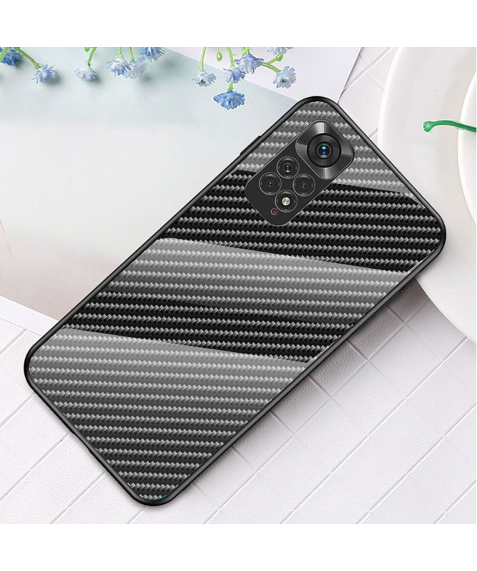 Coque Xiaomi Redmi Note 11 / 11S style fibre carbone en verre trempé