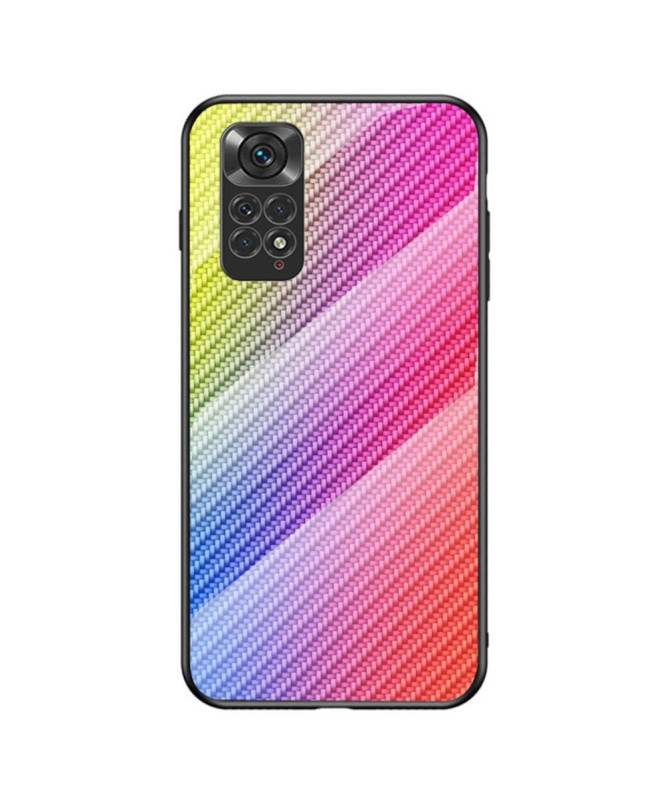 Coque Xiaomi Redmi Note 11 / 11S style fibre carbone en verre trempé