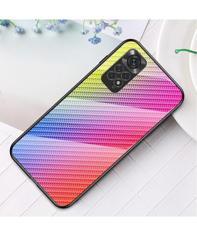 Coque Xiaomi Redmi Note 11 / 11S style fibre carbone en verre trempé